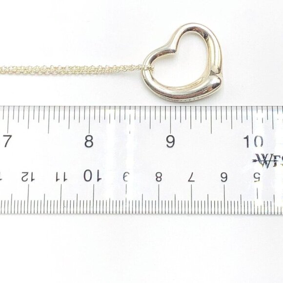 Tiffany & Co Womens Sterling Silver Elsa Peretti Heart Pendant 18" Necklace - Picture 2 of 5